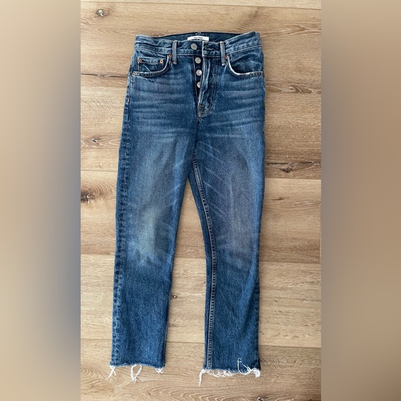 GRLFRND revolve straight leg denim karolina 100% cotton jeans, size 24 - Picture 2 of 9